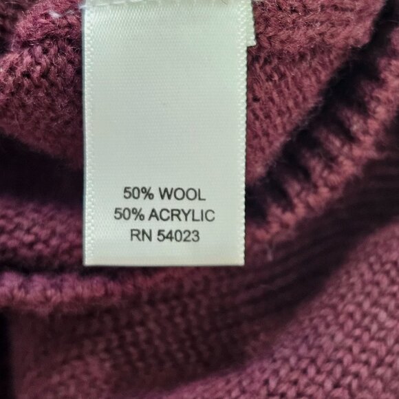 Banana Republic 1/4 Zip Sweater Mock Neck Purple Wool Blend Mens M - Picture 12 of 12